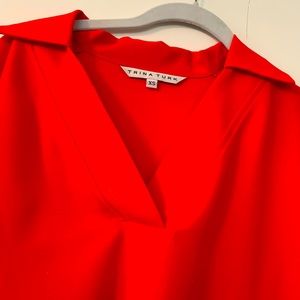Trina Turk Red collared blouse